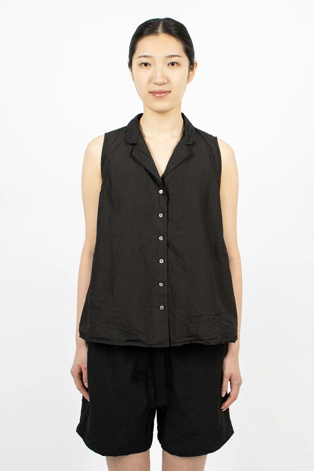 12_119 Sleeveless Collar Shirt TC Black