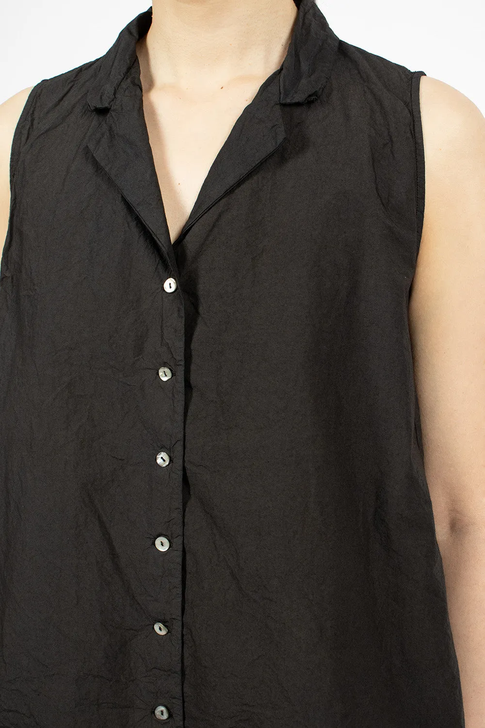 12_119 Sleeveless Collar Shirt TC Black