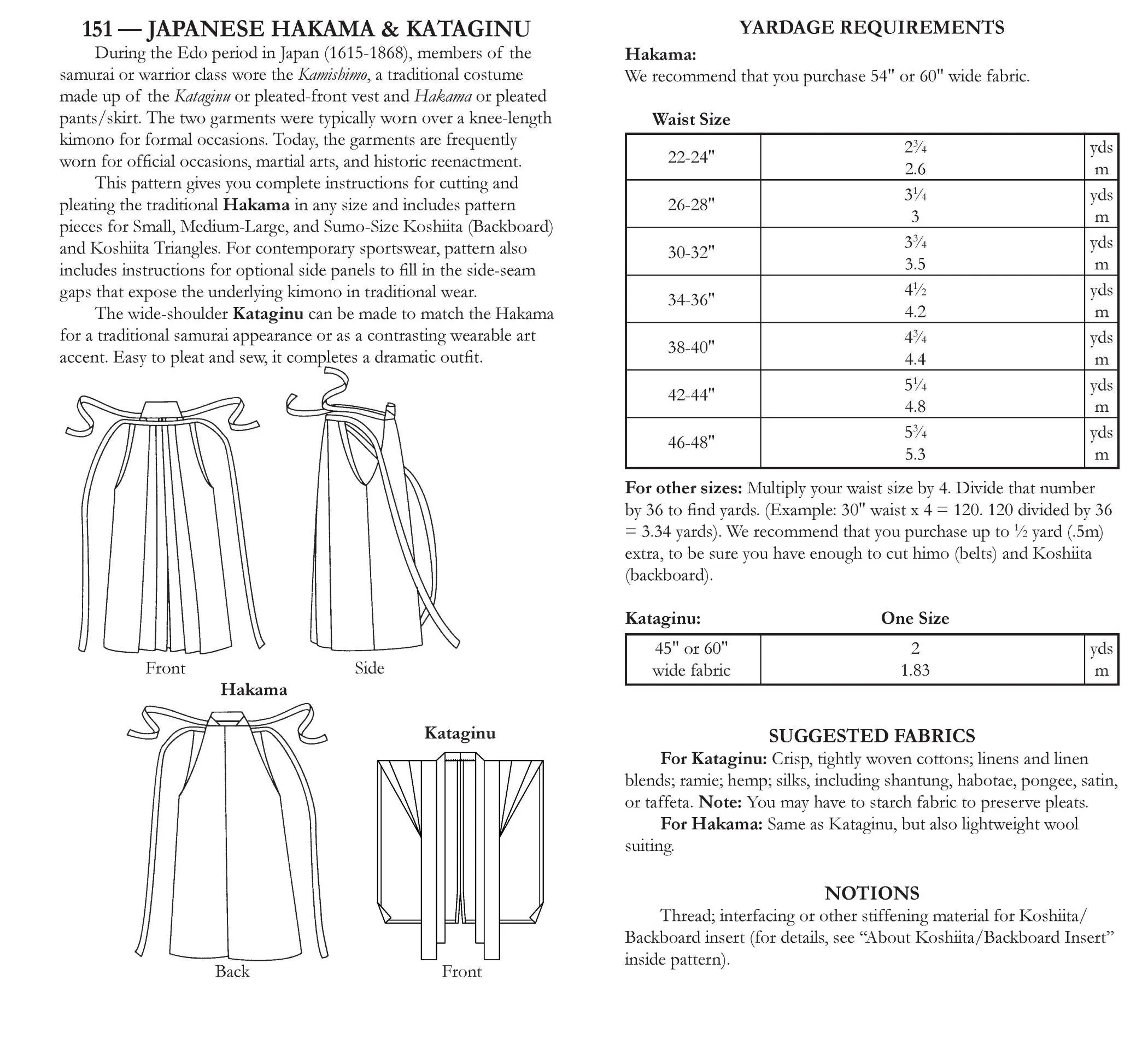 151 Japanese Hakama & Kataginu - PDF