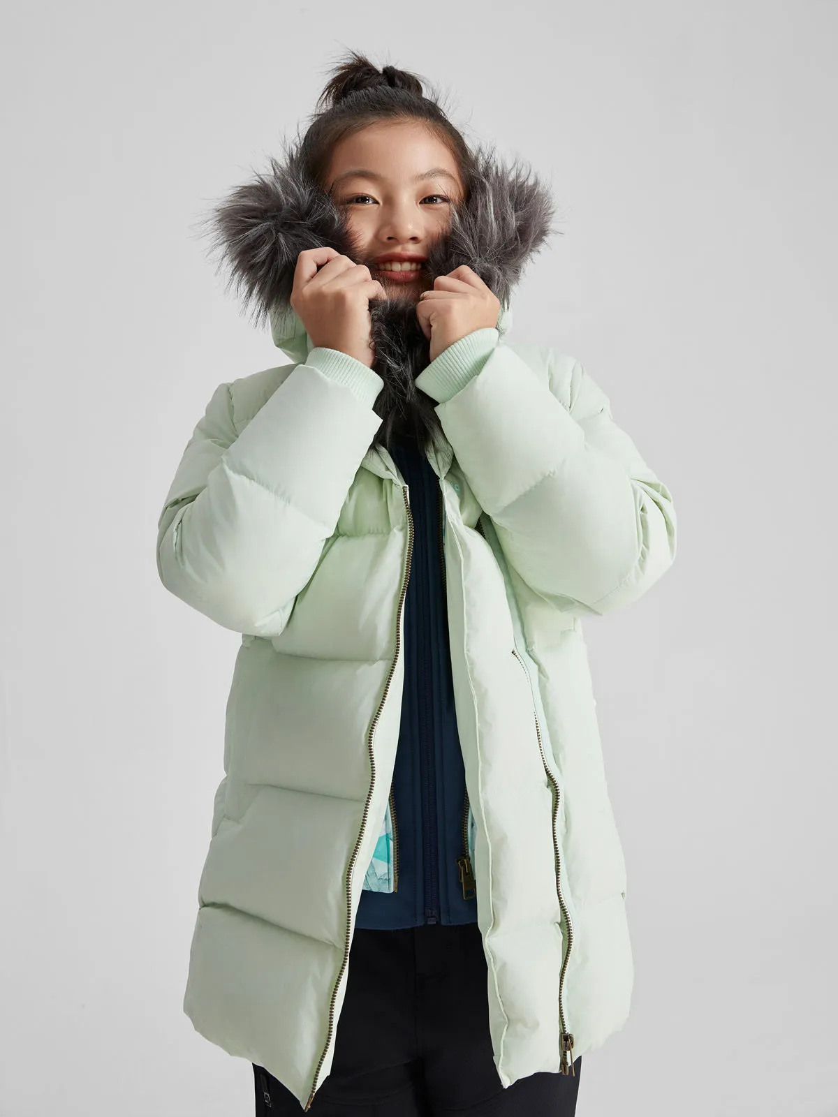 2-in-1 Down Coat with Fur