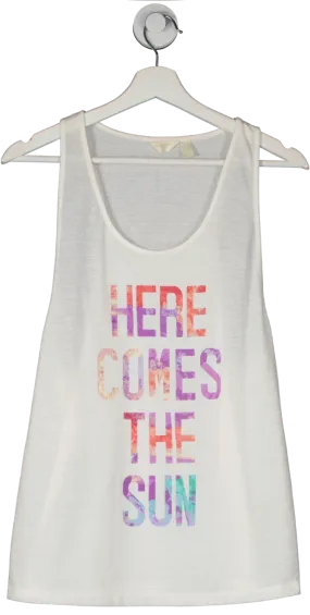 Accessorize White 'here Comes The Sun' Vest Top UK L