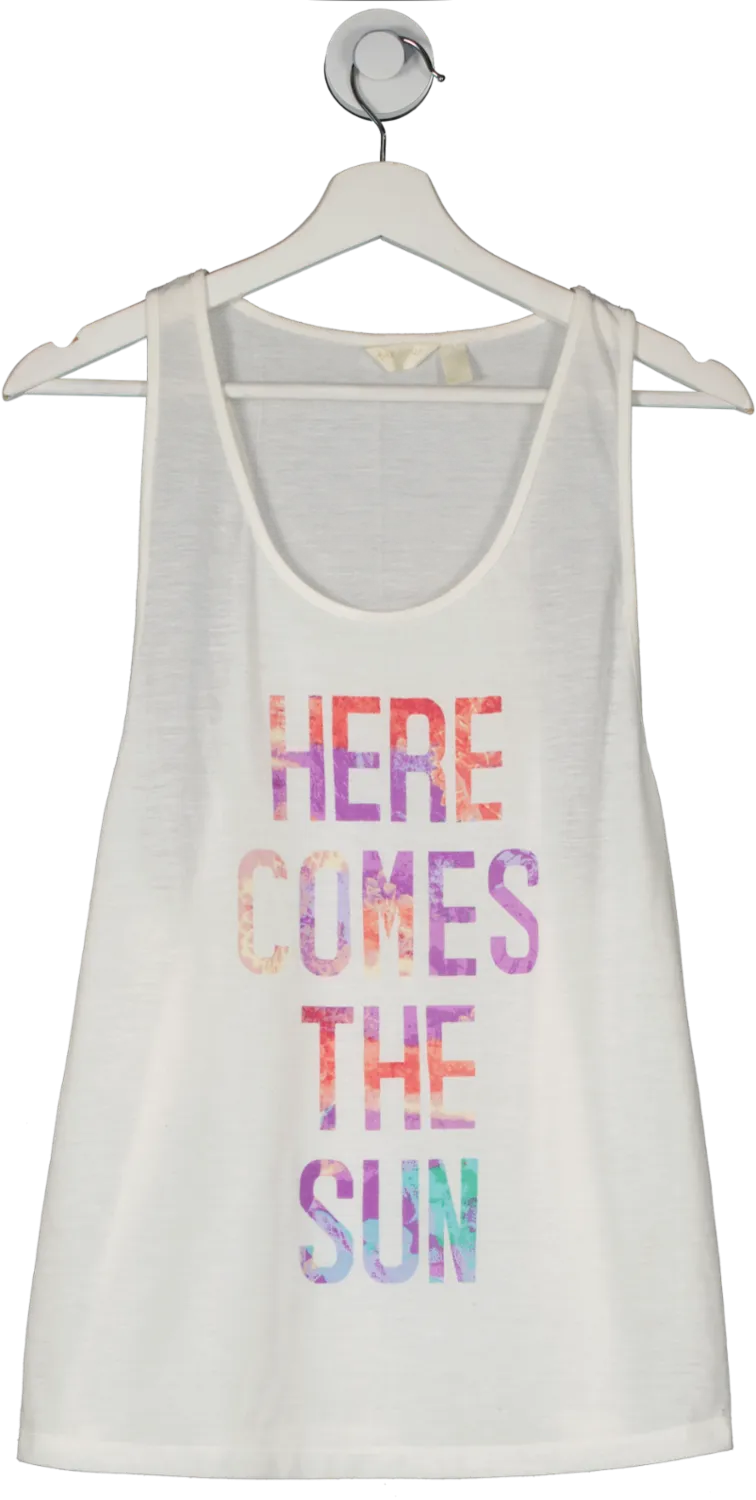 Accessorize White 'here Comes The Sun' Vest Top UK L