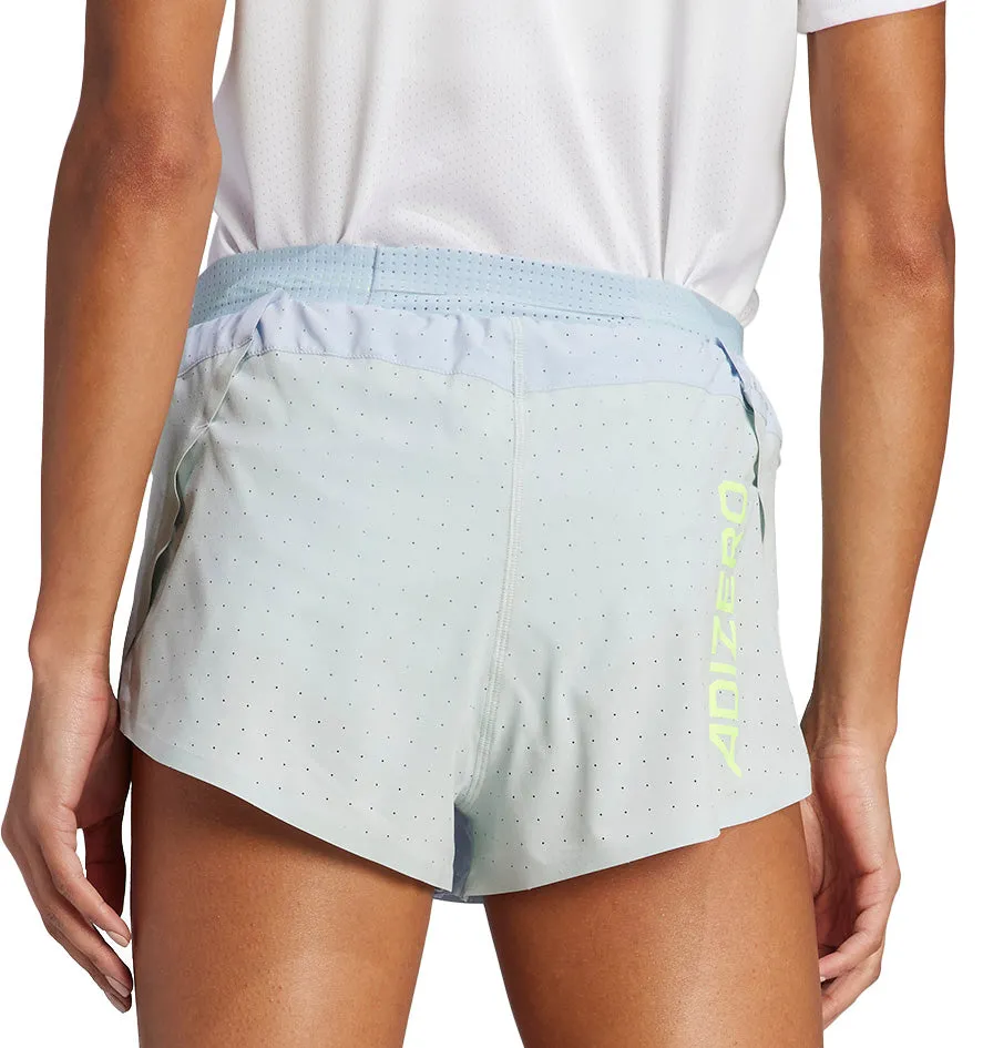 adidas Adizero Womens Split Running Shorts - Blue