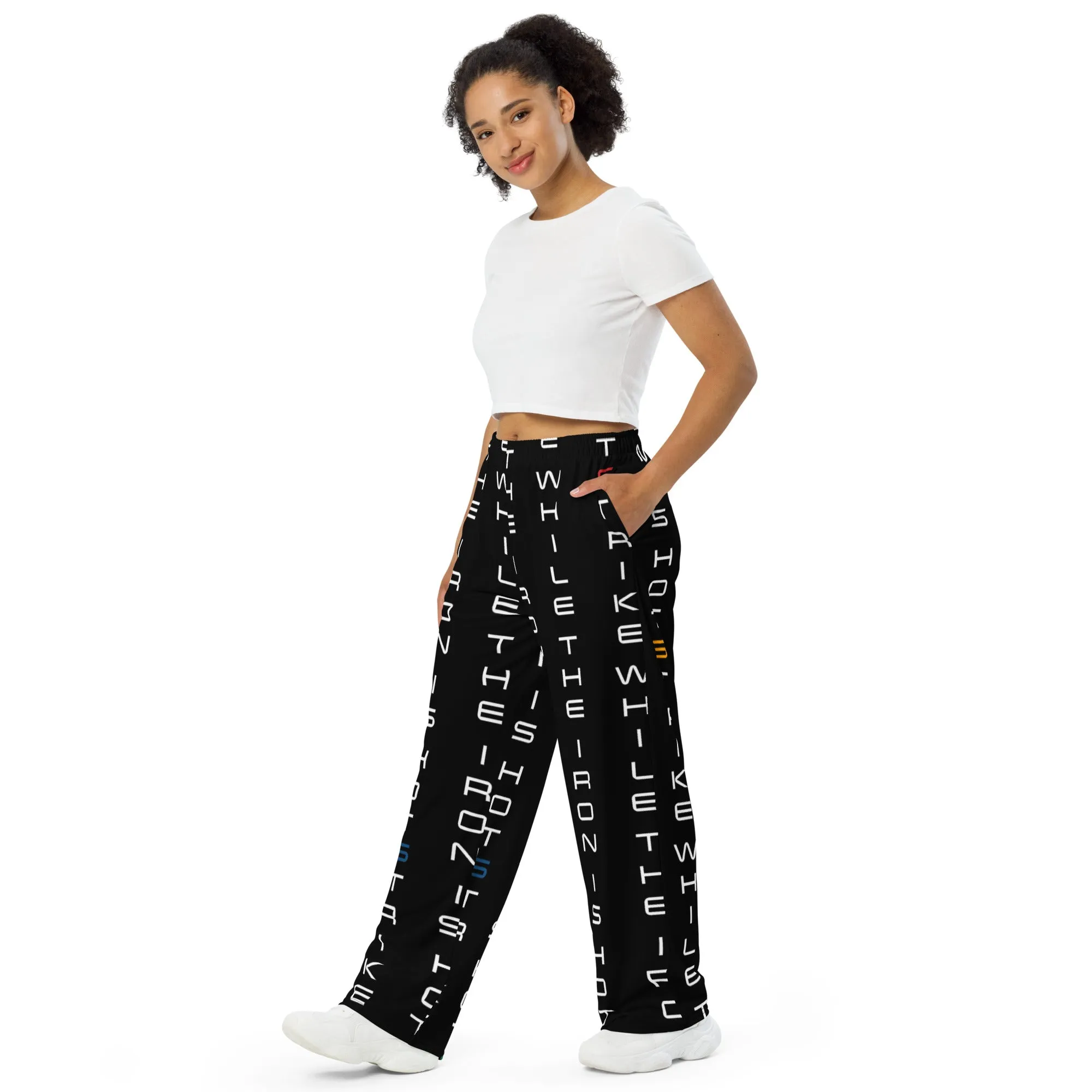 All-over print unisex wide-leg pants