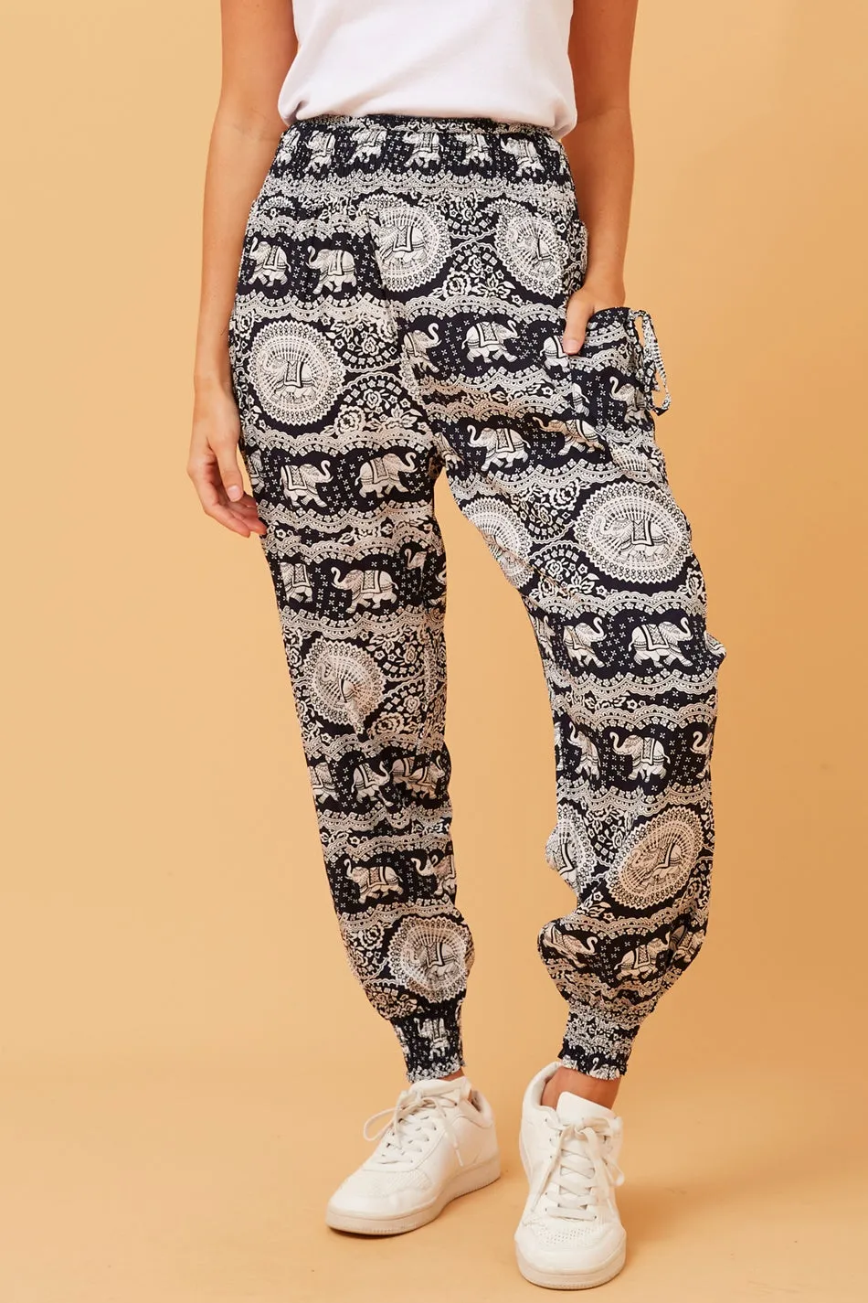 ANIMAL PRINT BOHO HAREM PANTS