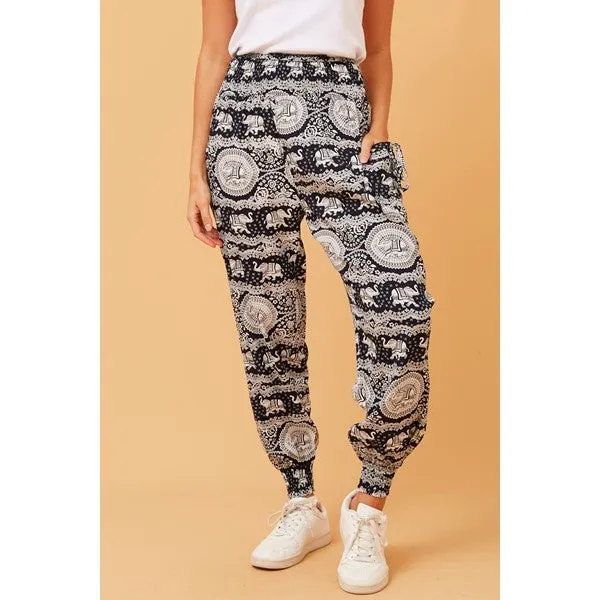 ANIMAL PRINT BOHO HAREM PANTS