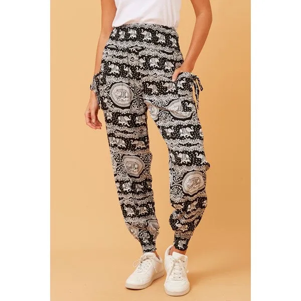 ANIMAL PRINT BOHO HAREM PANTS