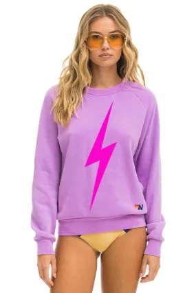 AVIATOR NATION Neon Purple & Pink Bolt Crew Sweatshirt - Stylish & Comfortable Fashion