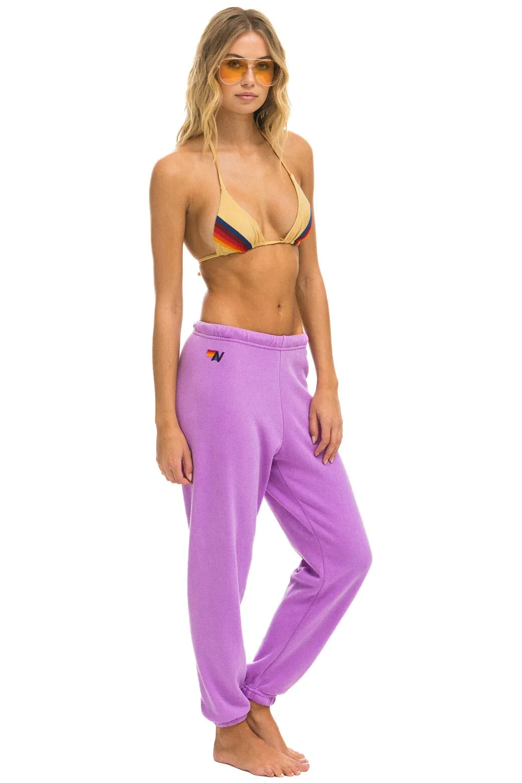 AVIATOR NAtION BOLT SWEATPANTS - NEON PURPLE // NEON PINK