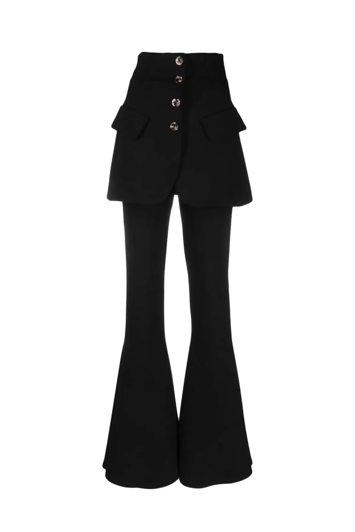 Womens A.W.A.K.E. Mode Black Maxi Flared Pants - Chic High-Waisted Design for Effortless Style