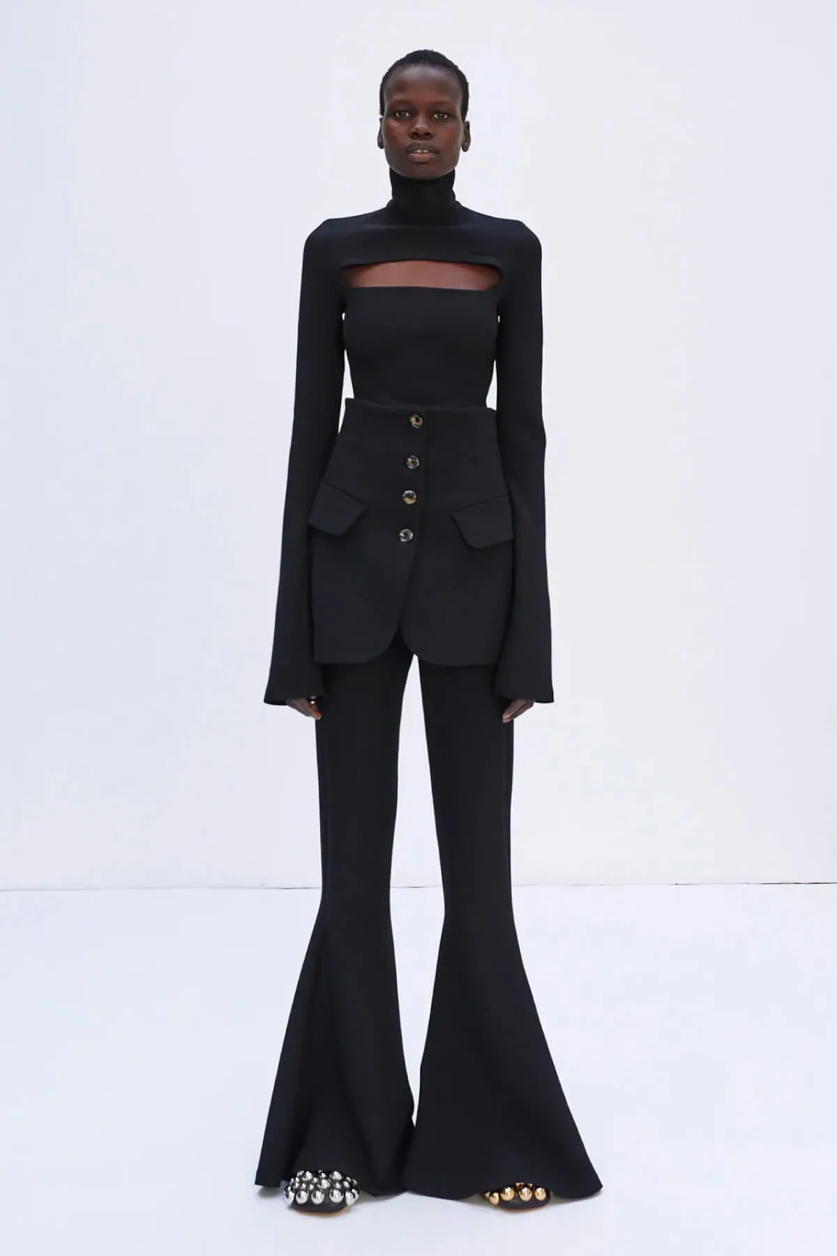 Womens A.W.A.K.E. Mode Black Maxi Flared Pants - Chic High-Waisted Design for Effortless Style