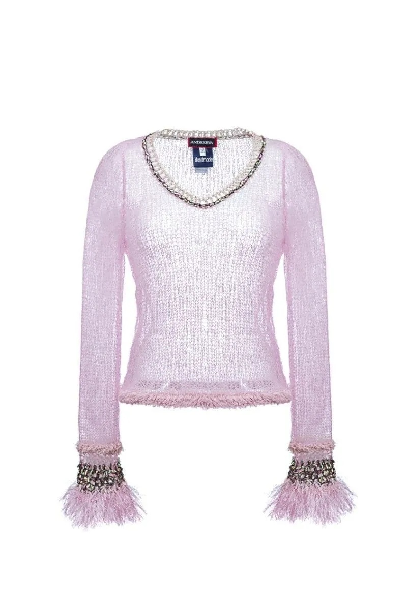 BABY PINK HANDMADE KNIT TOP