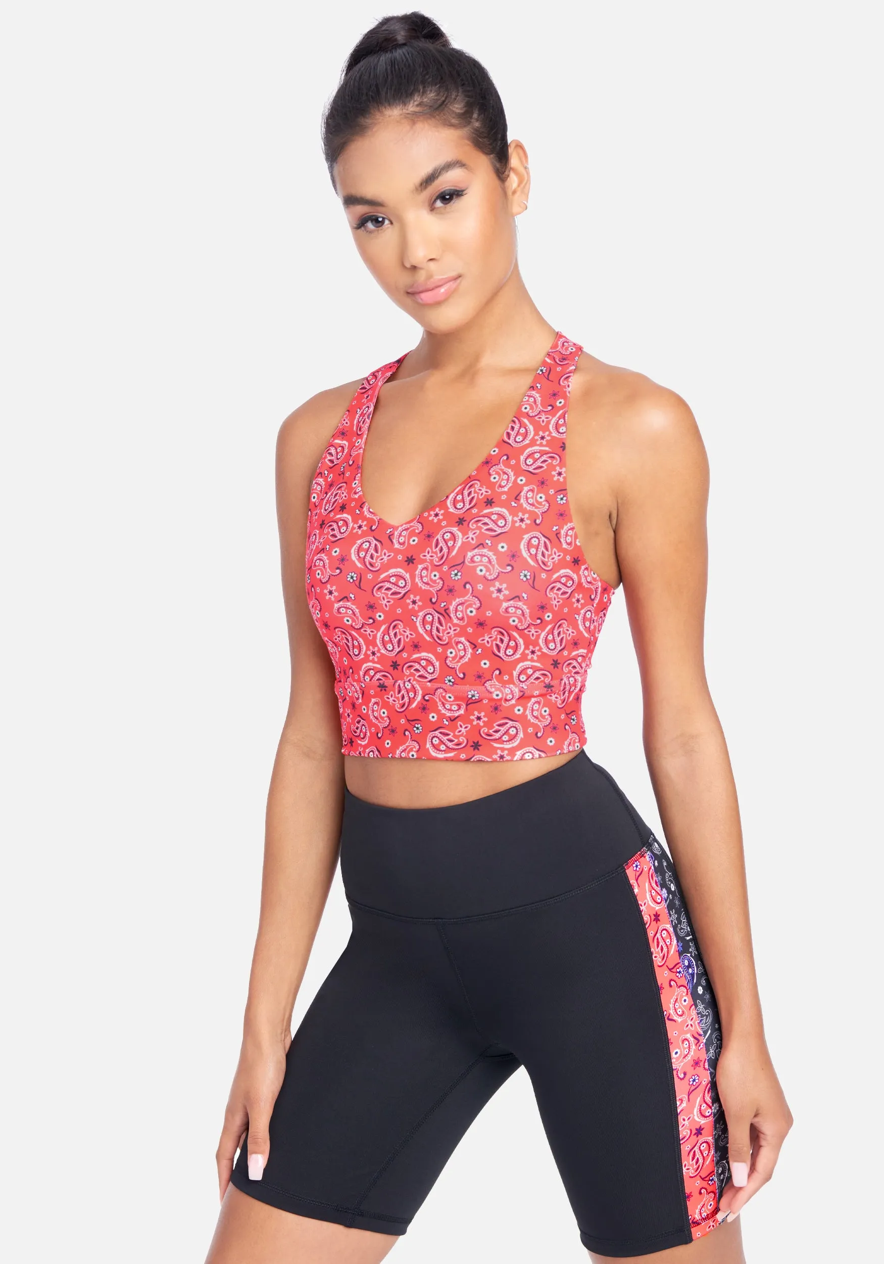 Bebe Bandana Print Sport Bra