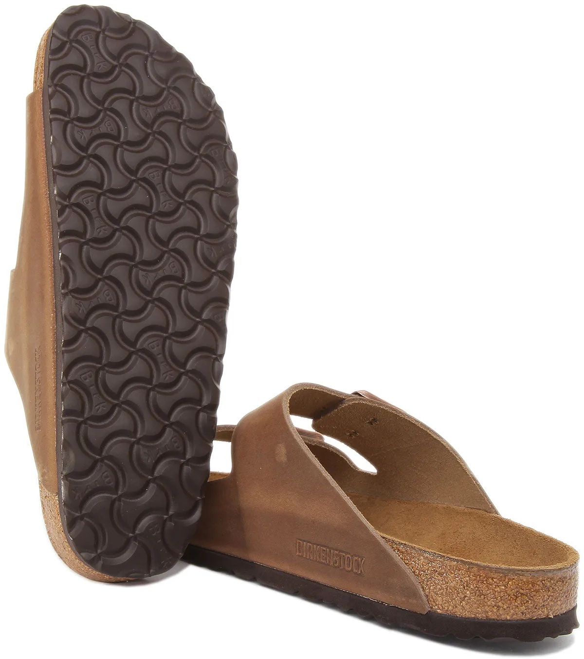 Birkenstock Arizona Natural Leather In Brown For Women | Narrow Fit