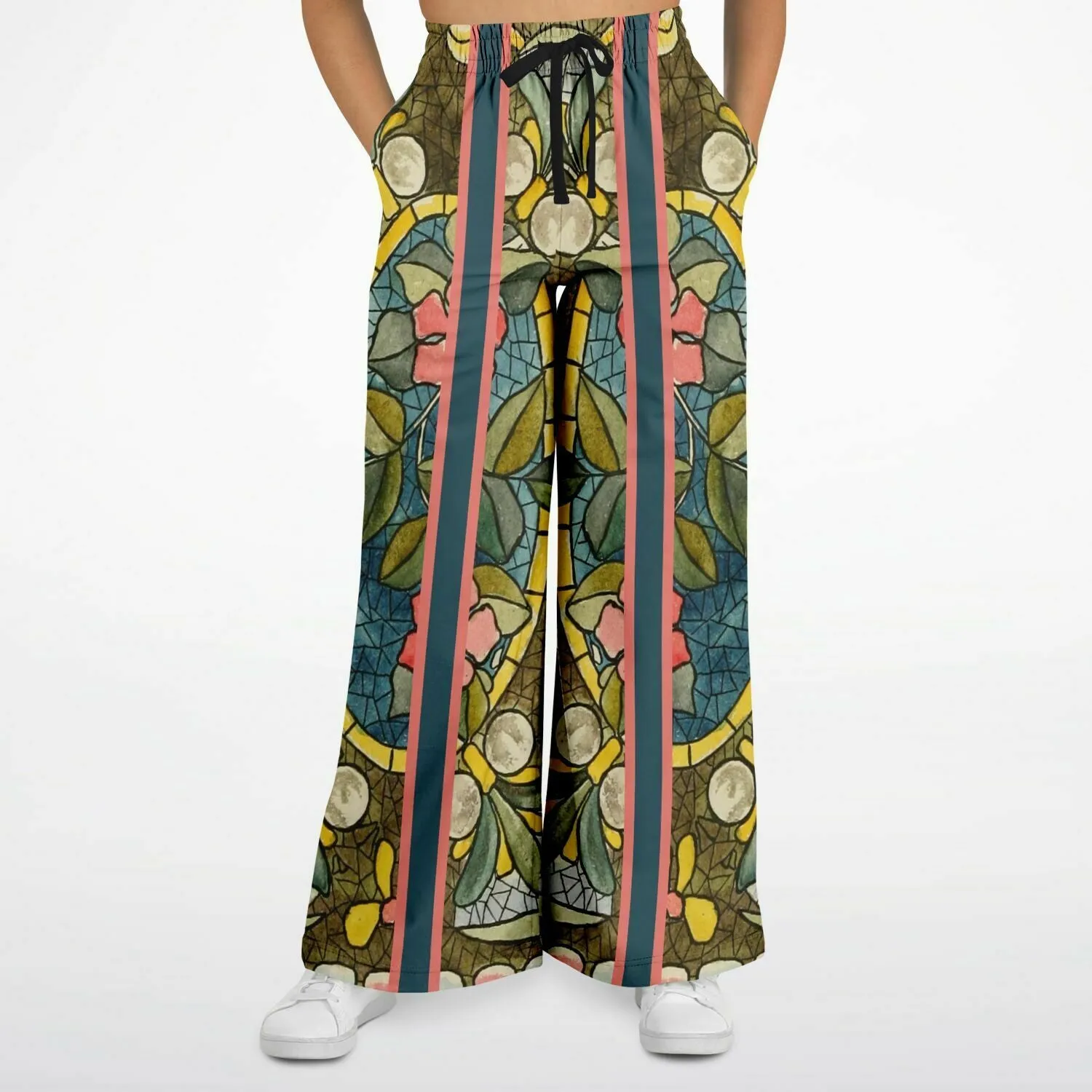 Blue Mosaic Eco-Poly Stretchy Phat Bellbottoms