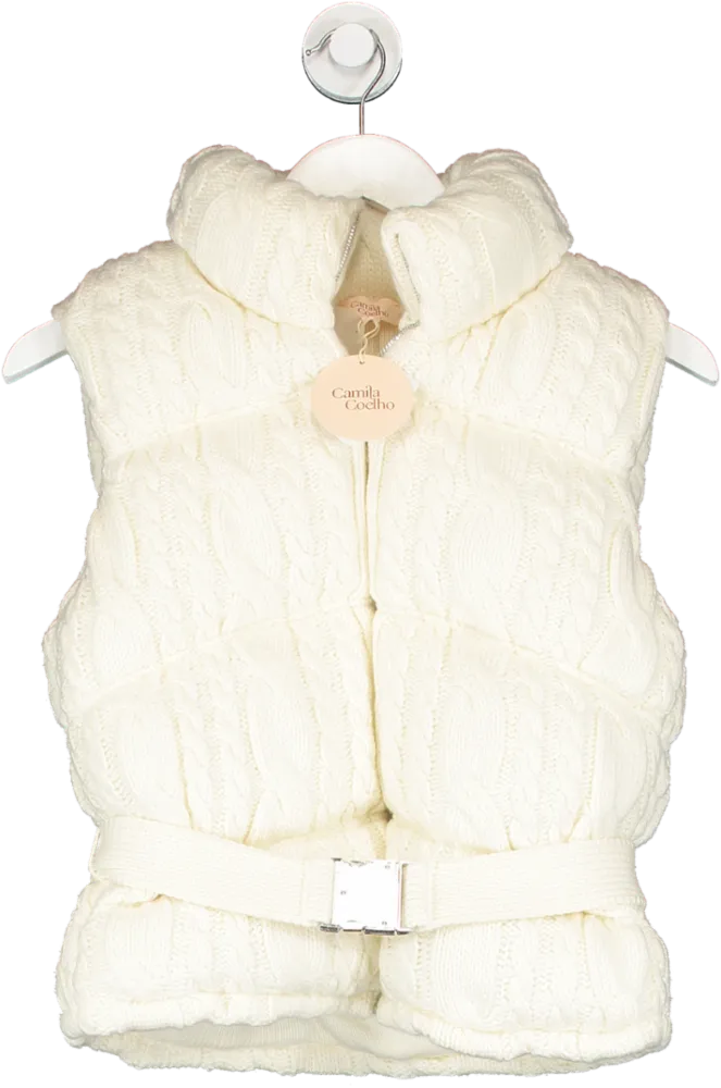 Camila Coelho Cream Eissa Knitted Vest UK XS