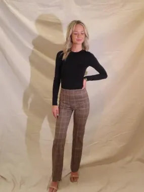 Cottage Plaid Boot-cut Pants