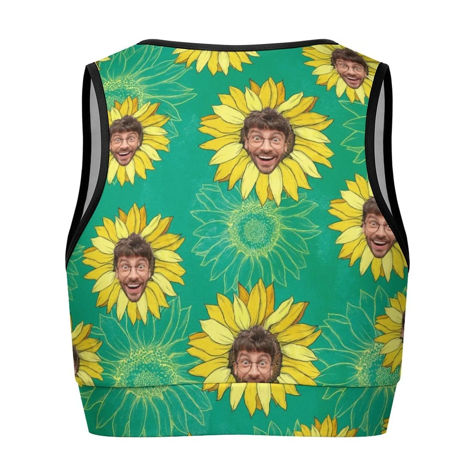 Custom Husband Face Sunflower High Quality Yoga Top