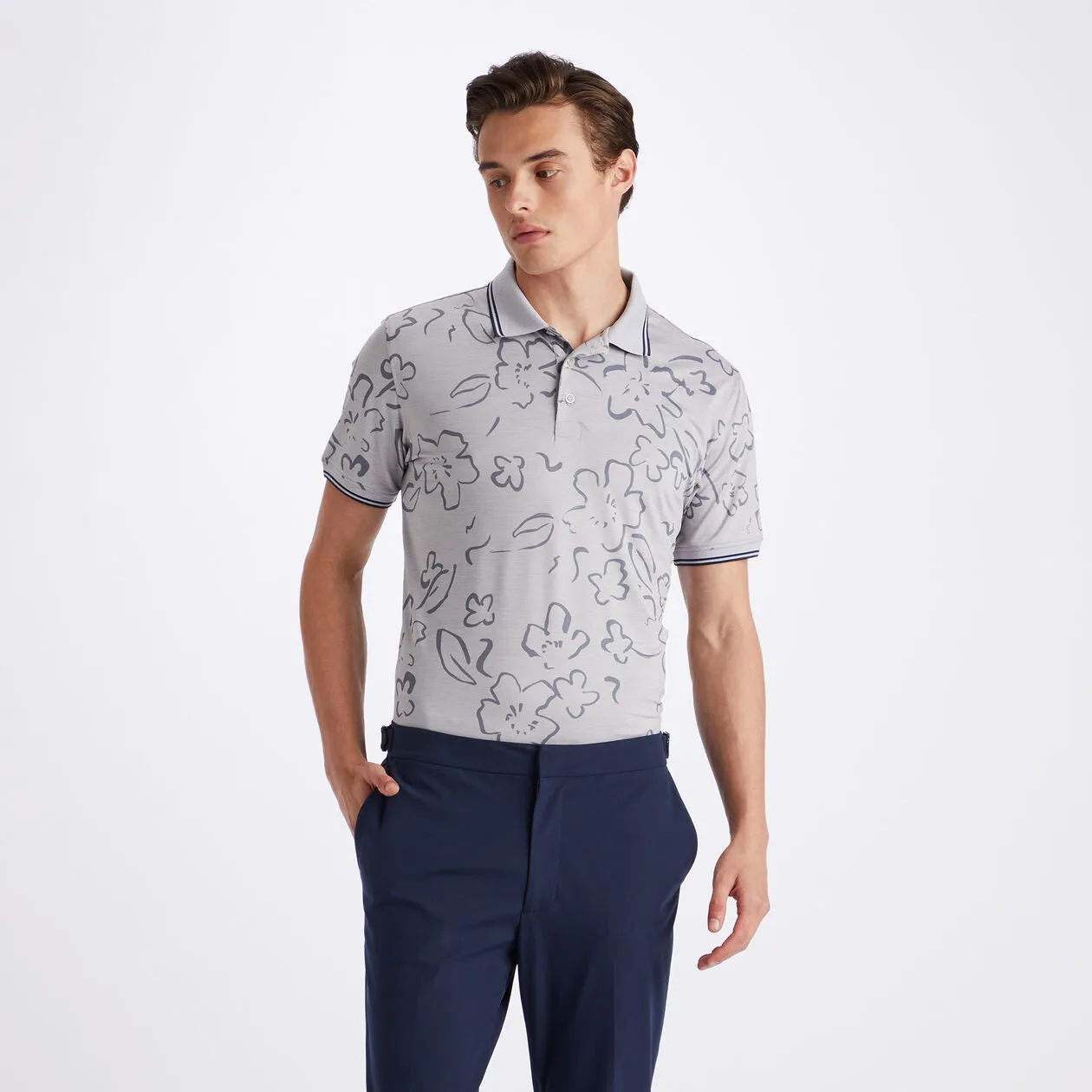 Floral Tech Jersey Polo