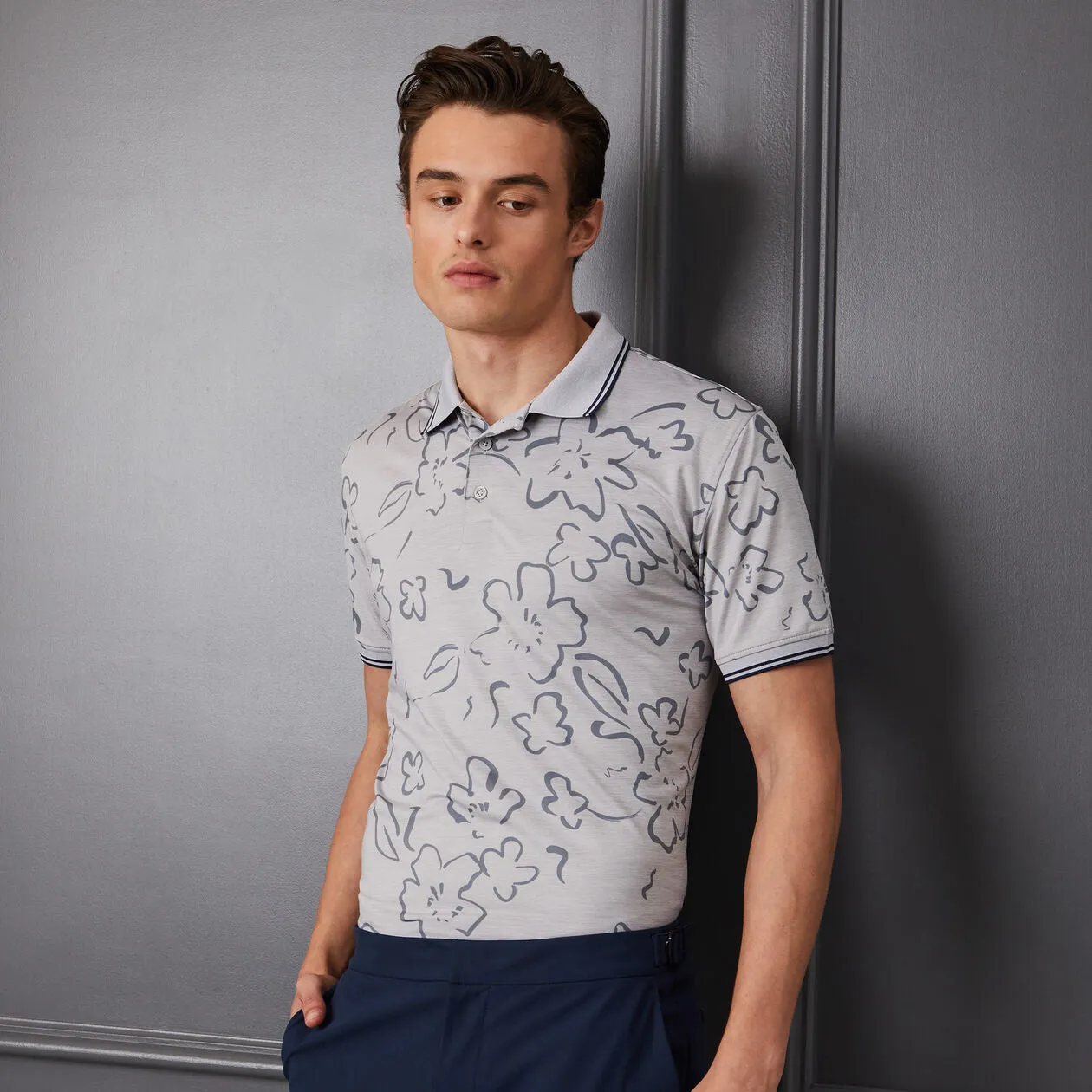 Floral Tech Jersey Polo