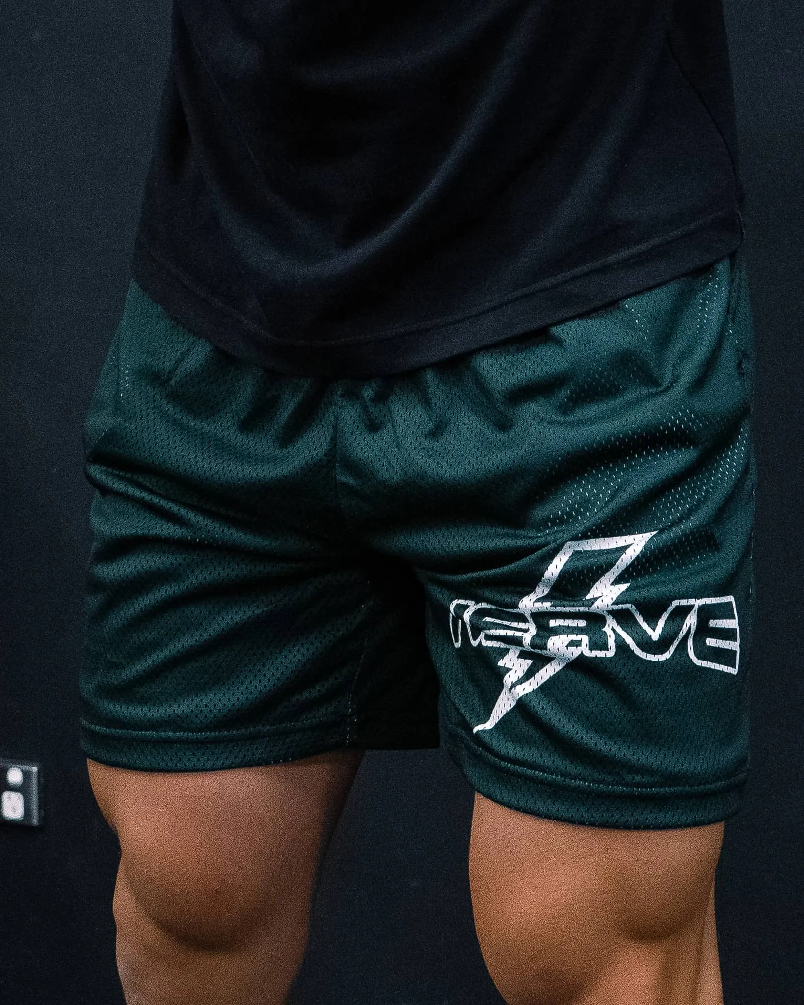 FOREST GREEN BOLT SHORTS