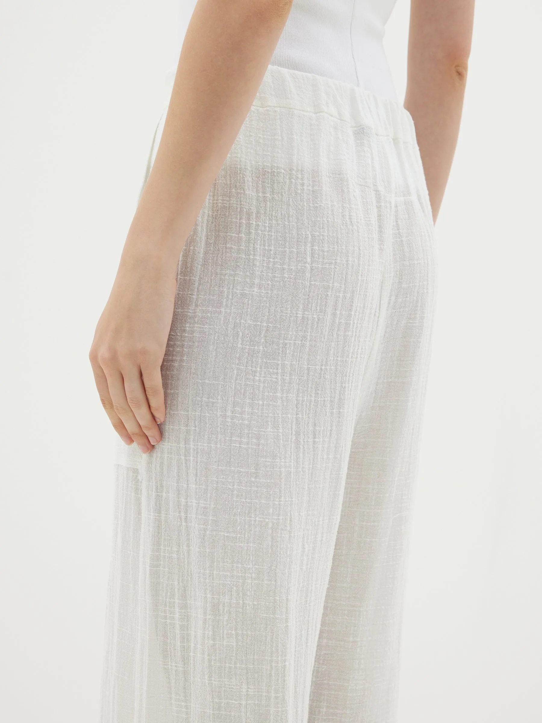 gauze wide leg pant