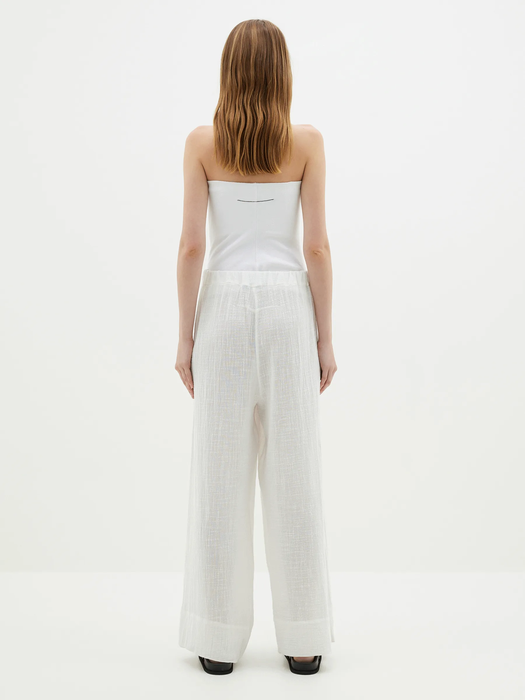 gauze wide leg pant