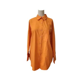 H&M Light Orange Oversized Collared Shirt | Pre Loved |