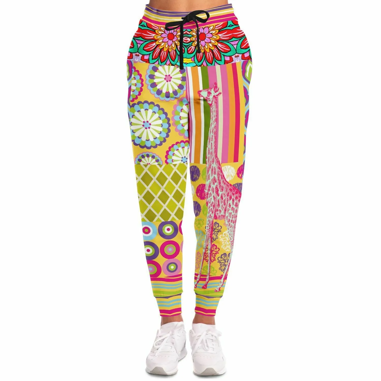 Hello Janis! Yellow Patchwork Unisex Eco-Poly Joggers