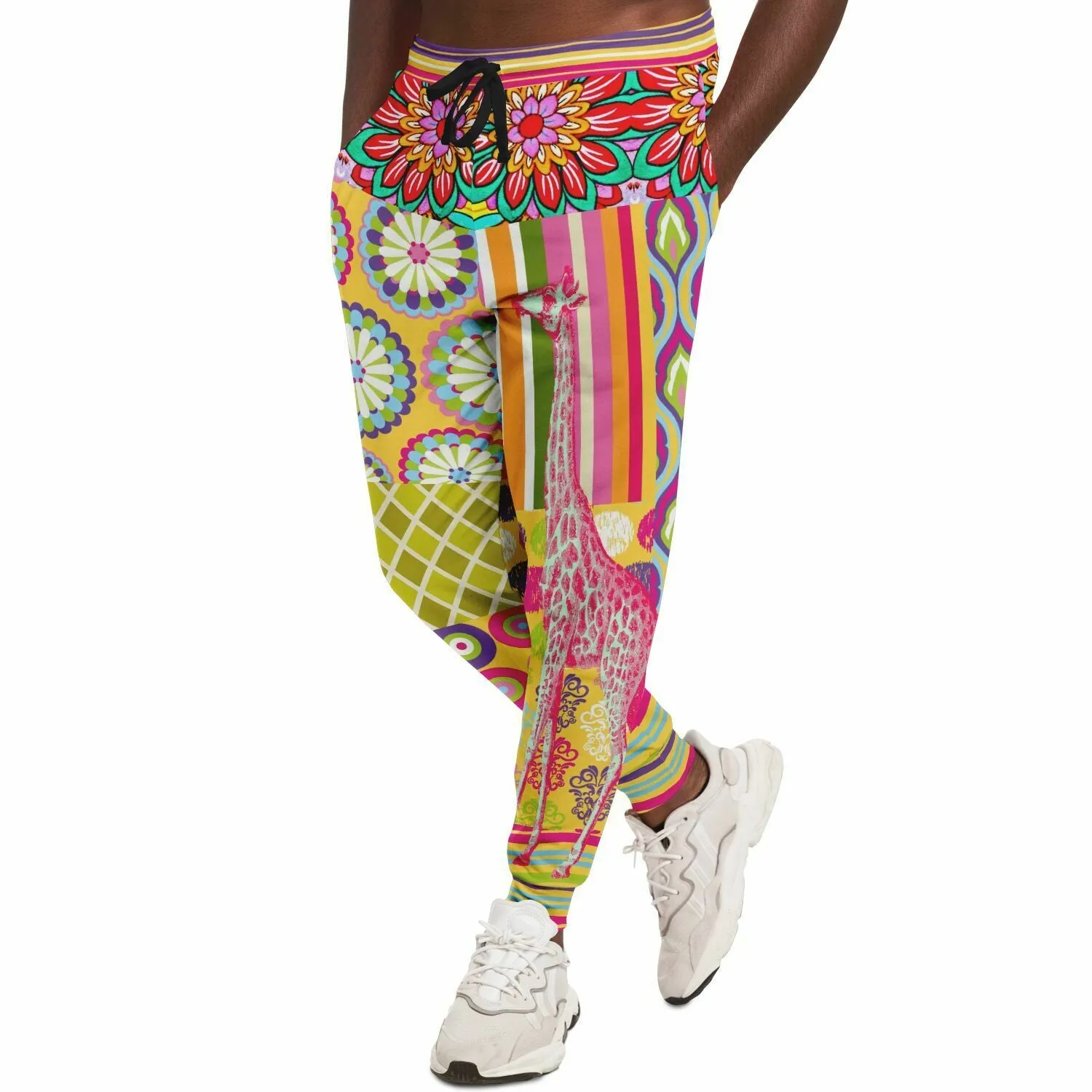 Hello Janis! Yellow Patchwork Unisex Eco-Poly Joggers