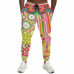 Hello Janis! Yellow Patchwork Unisex Eco-Poly Joggers