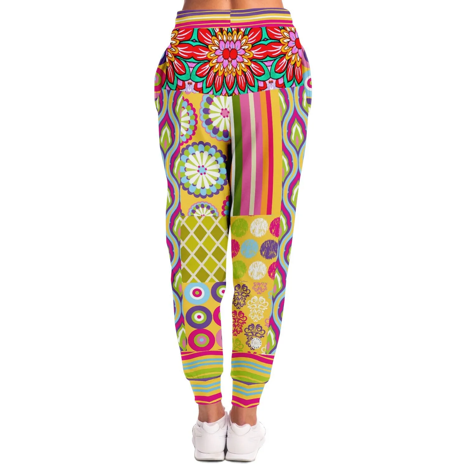 Hello Janis! Yellow Patchwork Unisex Eco-Poly Joggers