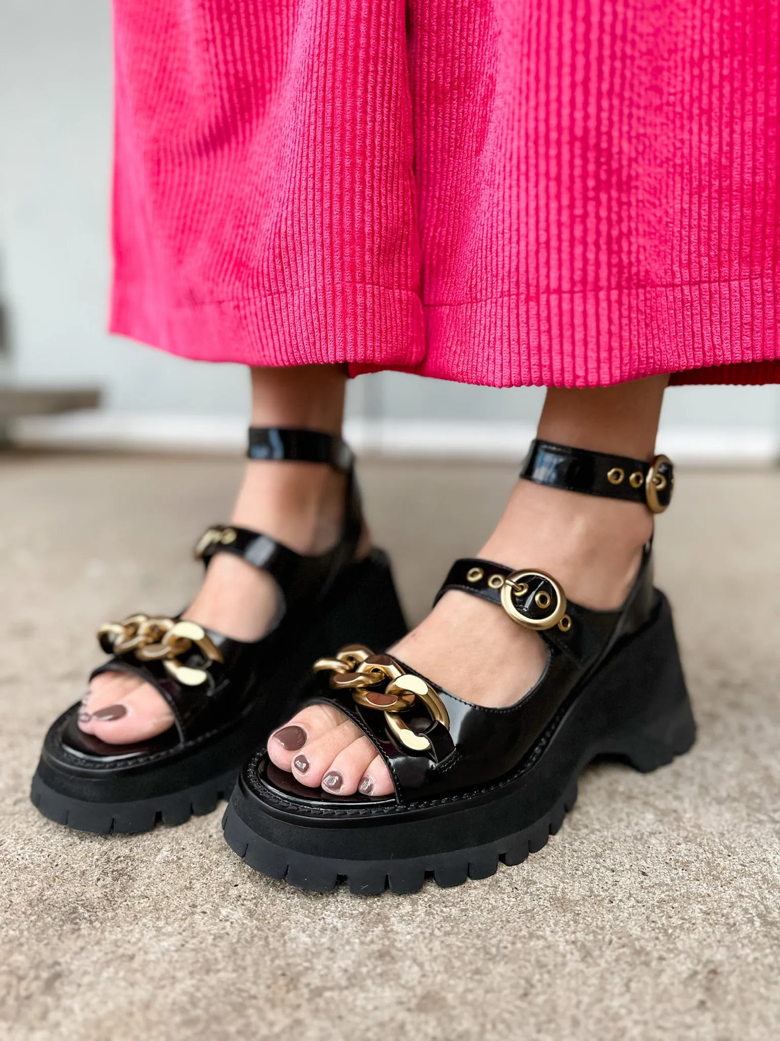 JC Crunched Platform Sandal | Black | FINAL SALE