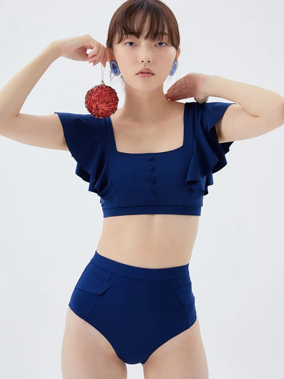 Jelly Candy   High-Waisted Pocket Bottom Navy