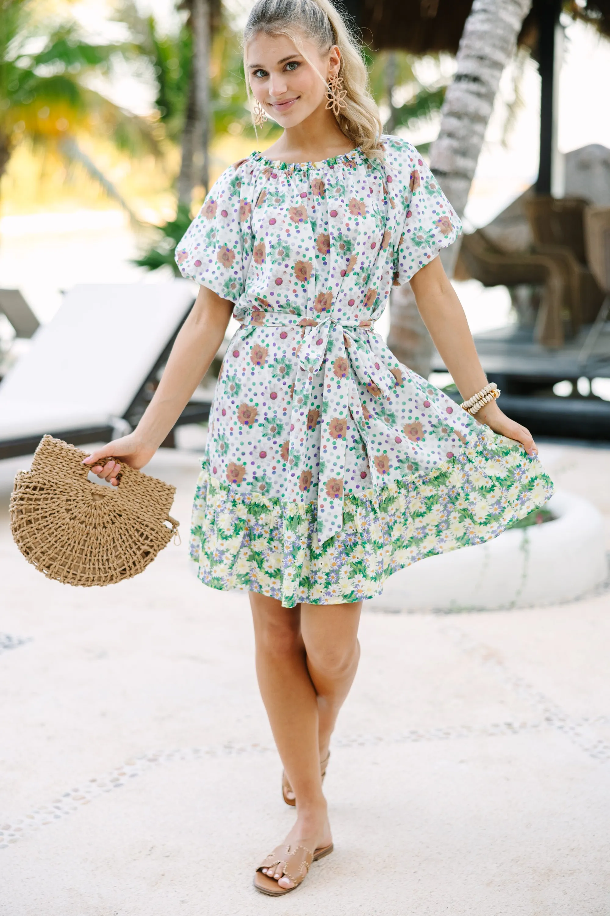 Let It Be White Floral Dress