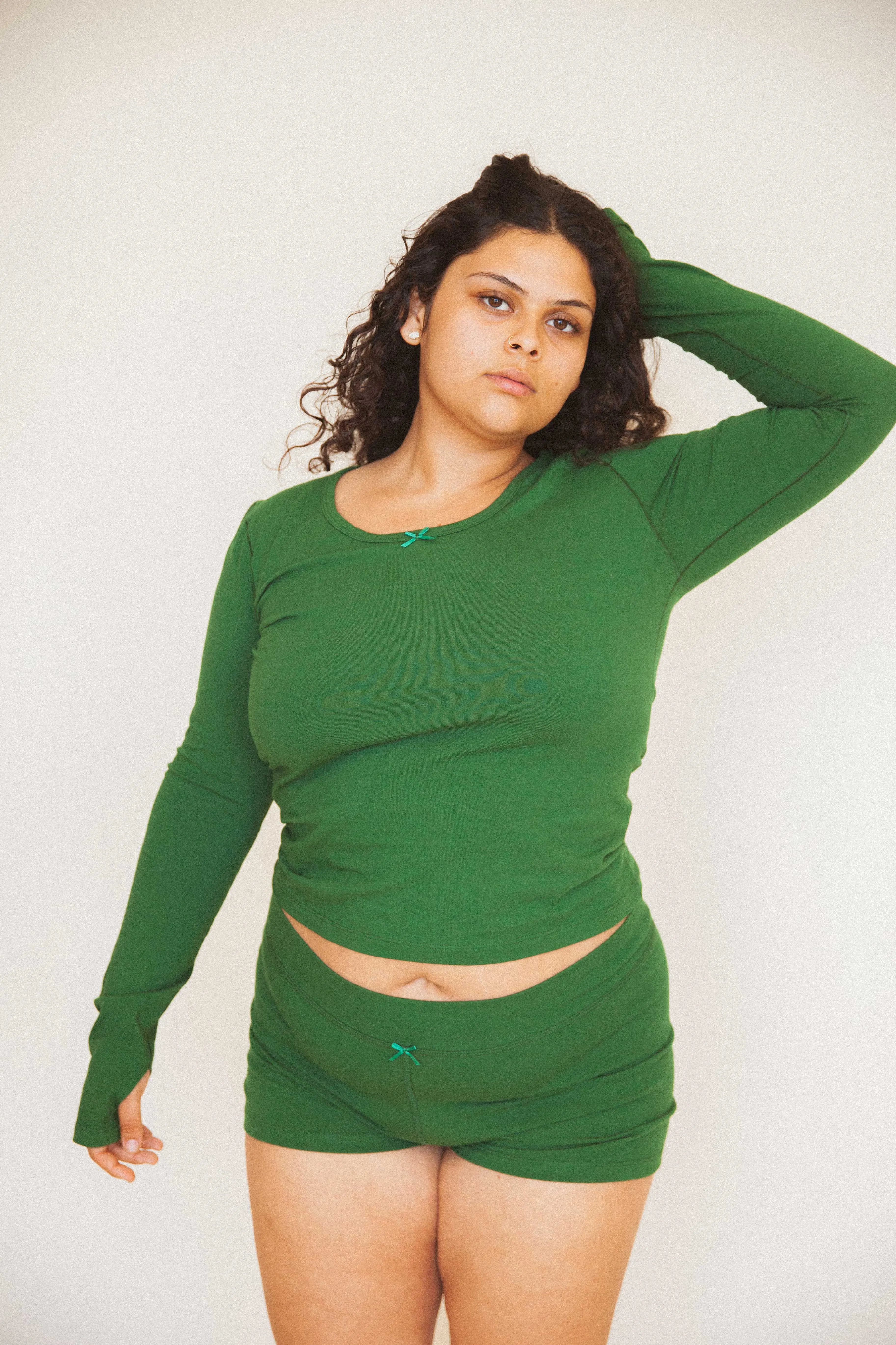 LONG SLEEVE LOUNGE TOP IN CLOVER