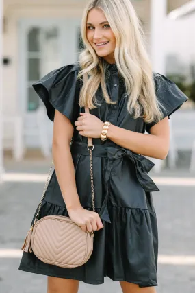 Look Of Love Black Faux Leather Dress