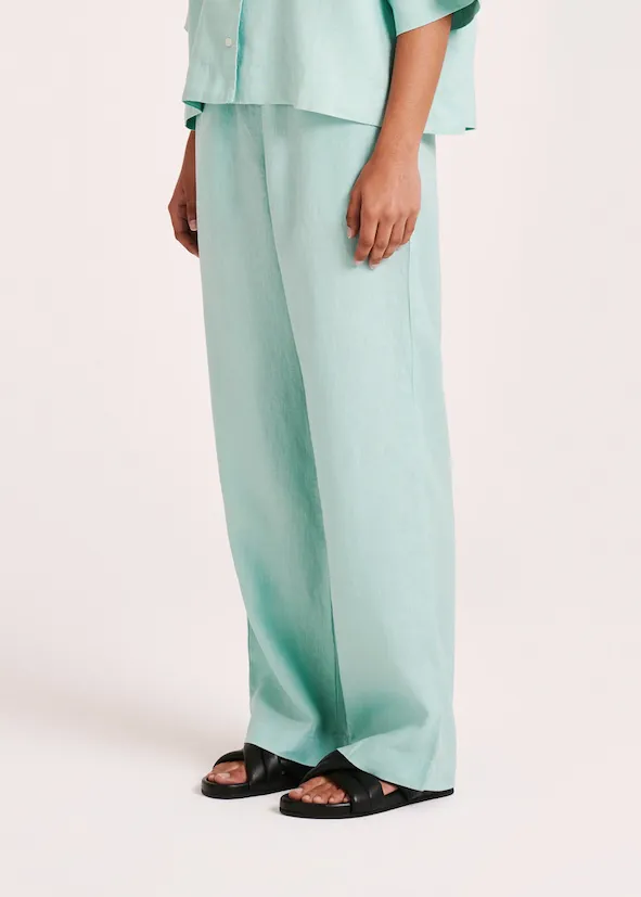 Lounge Linen Pant - Aqua