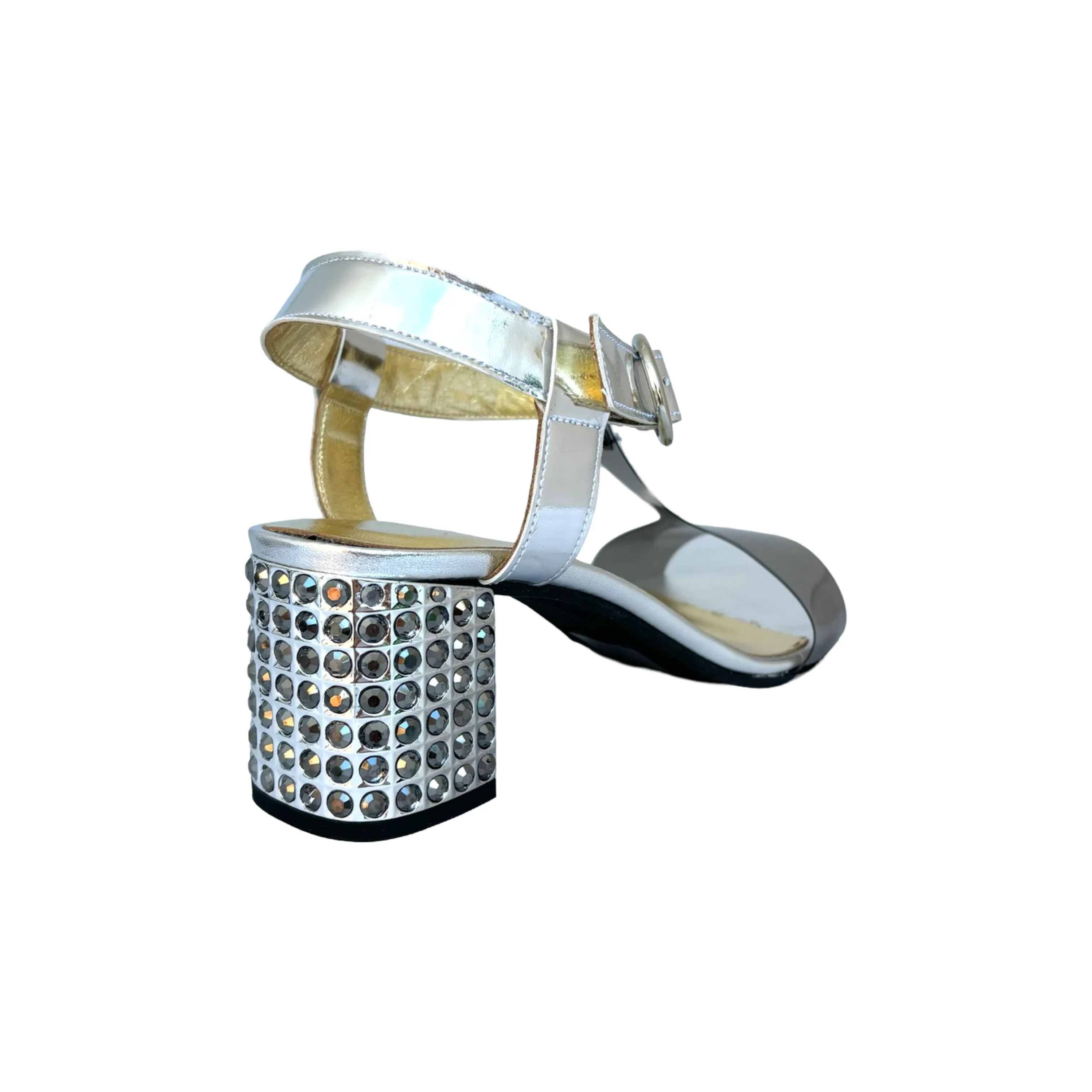 Machil Grey Lucite T-Strap Sandal