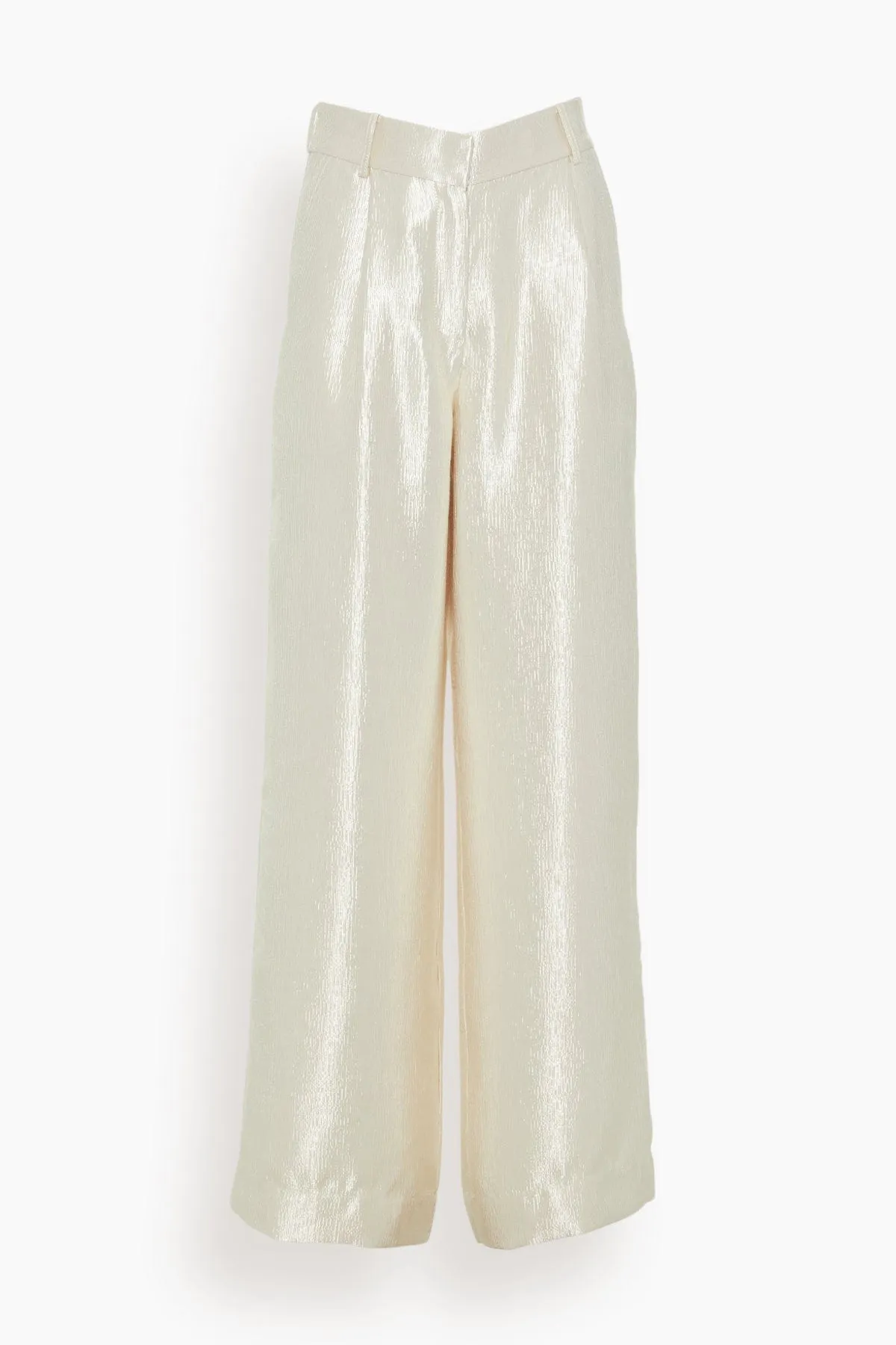 Malcolm Textured Satin Pant in Cream