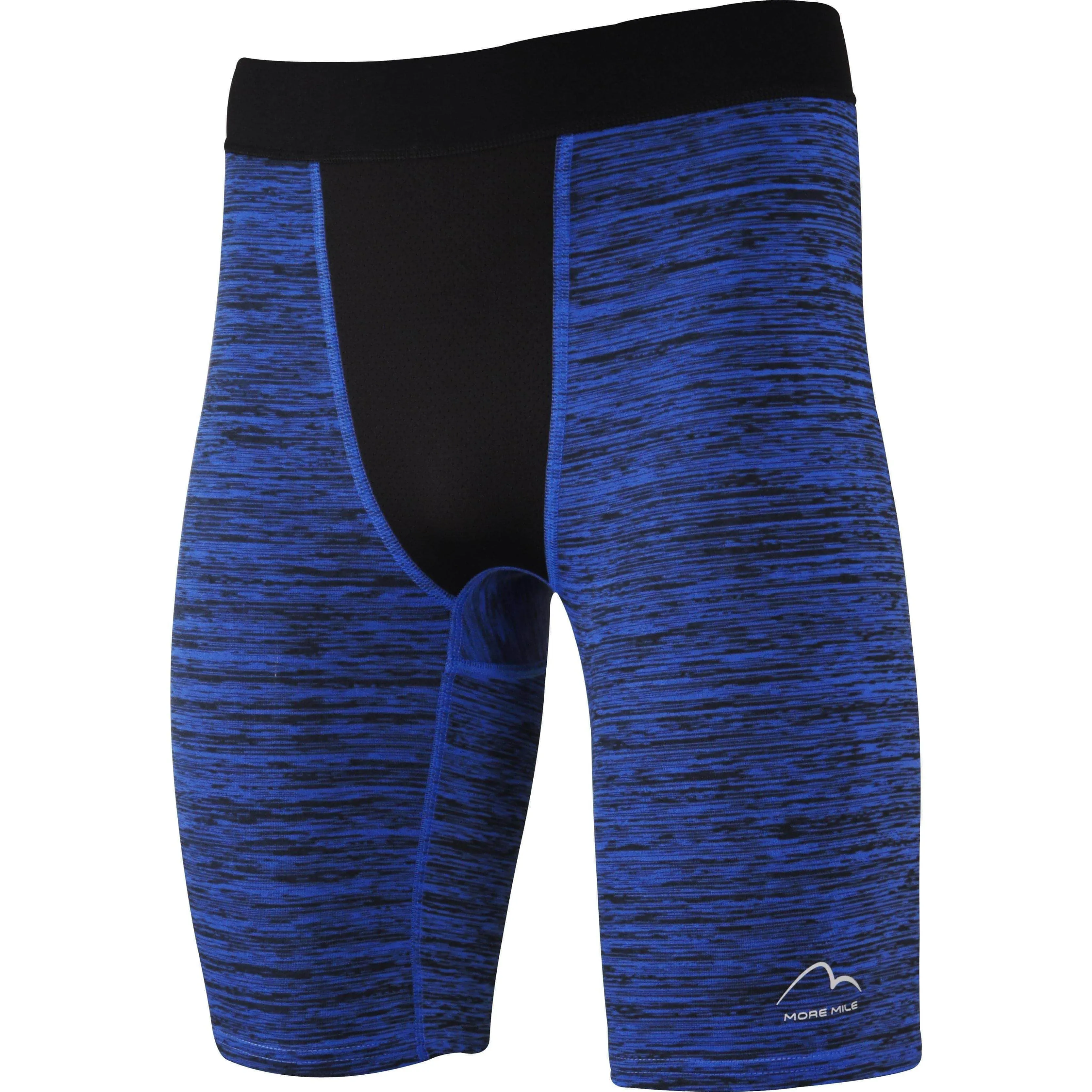 More Mile Train To Run Mens Baselayer Short Tights - Blue