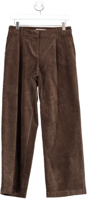 NA-KD Brown Cord Loose Low Waist Pants UK XS