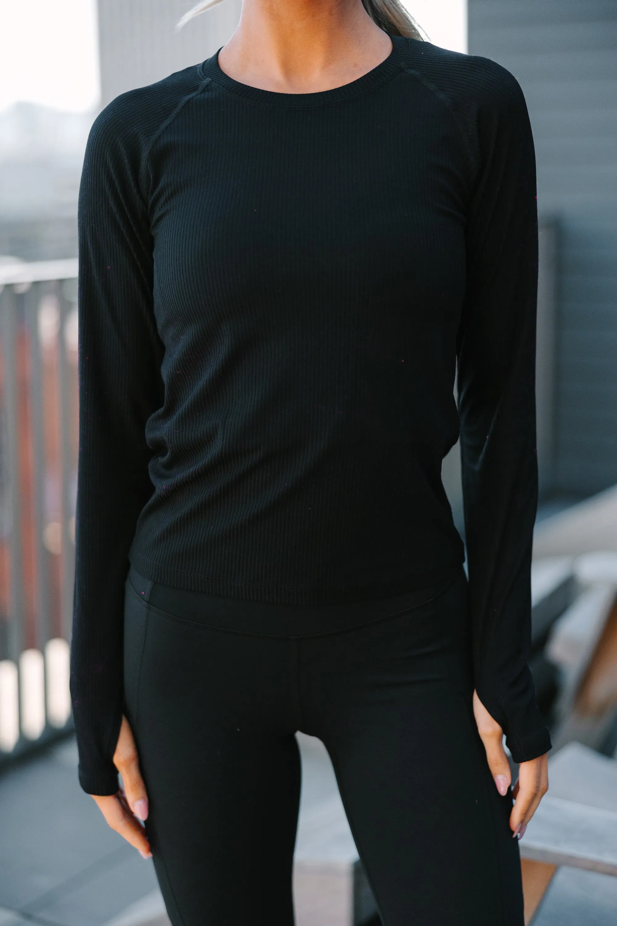 On The Run Black Long Sleeve Tee