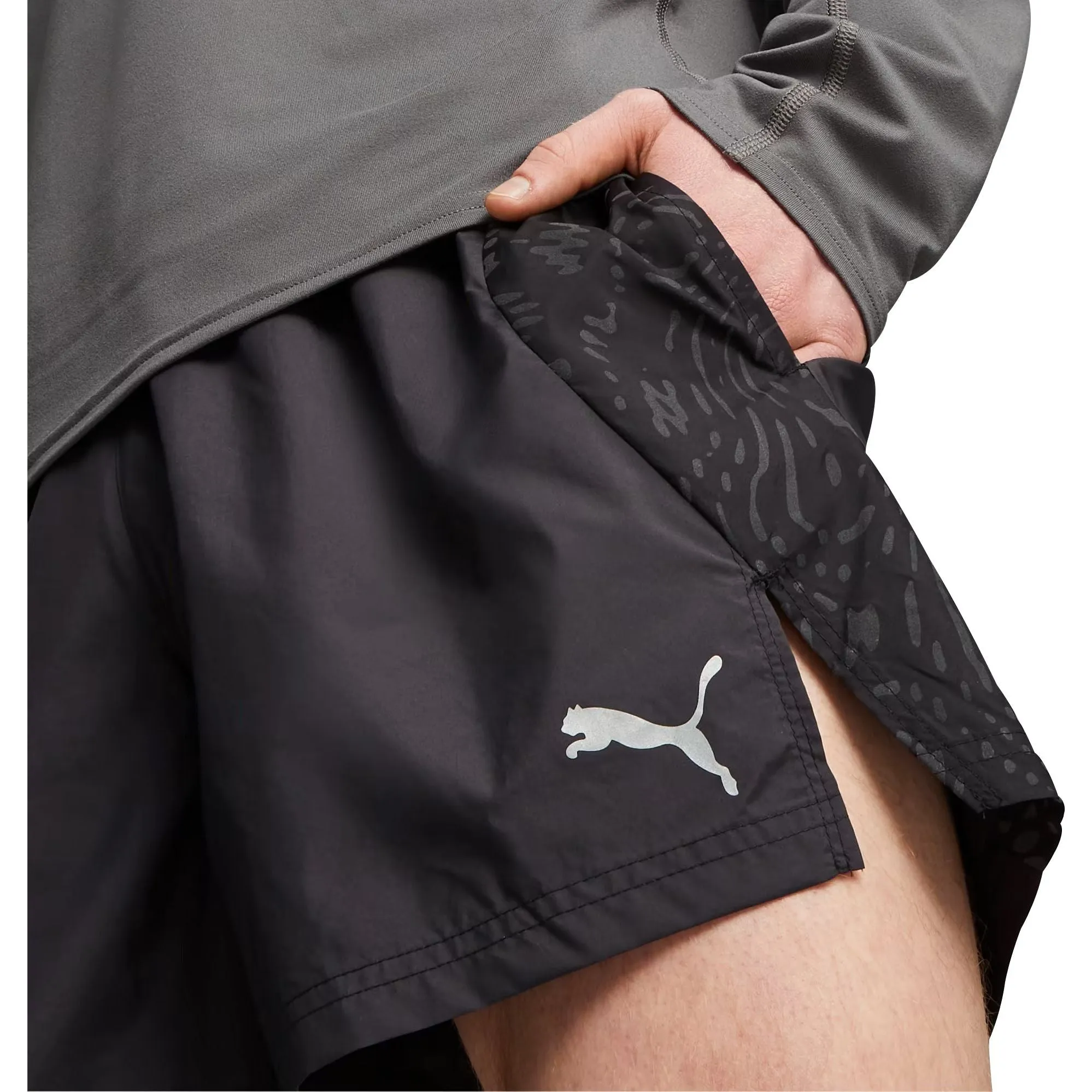 Puma Run 5 Inch Mens Running Shorts - Black