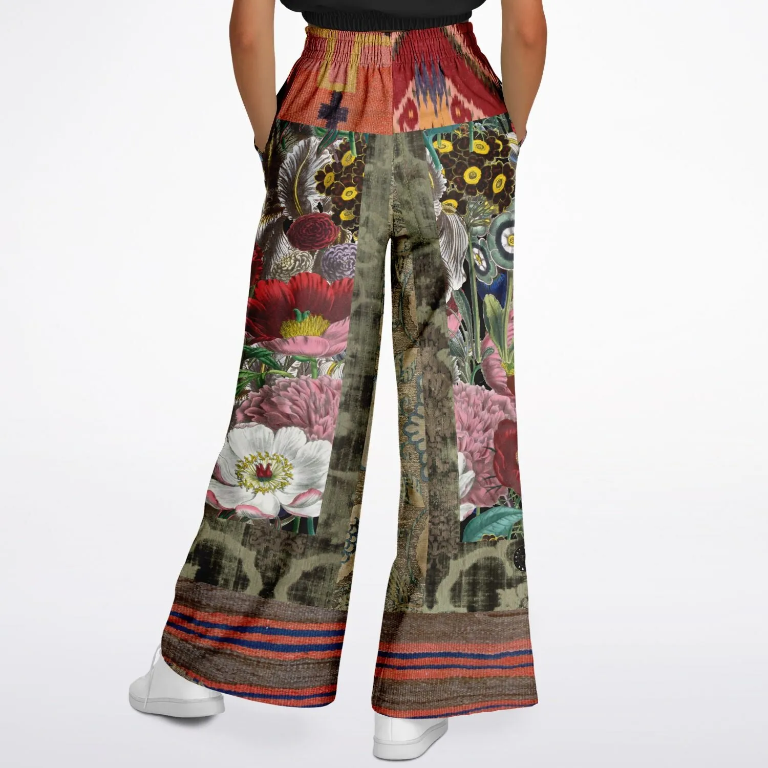 Remembering Woodstock Floral Eco-Poly Stretchy Phat Bellbottoms