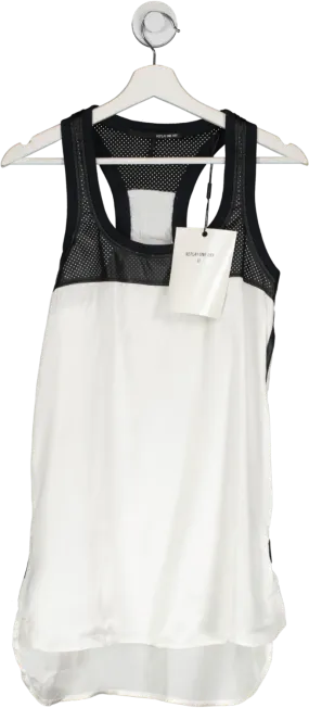 REPLAY White /black Silk Vest UK XS