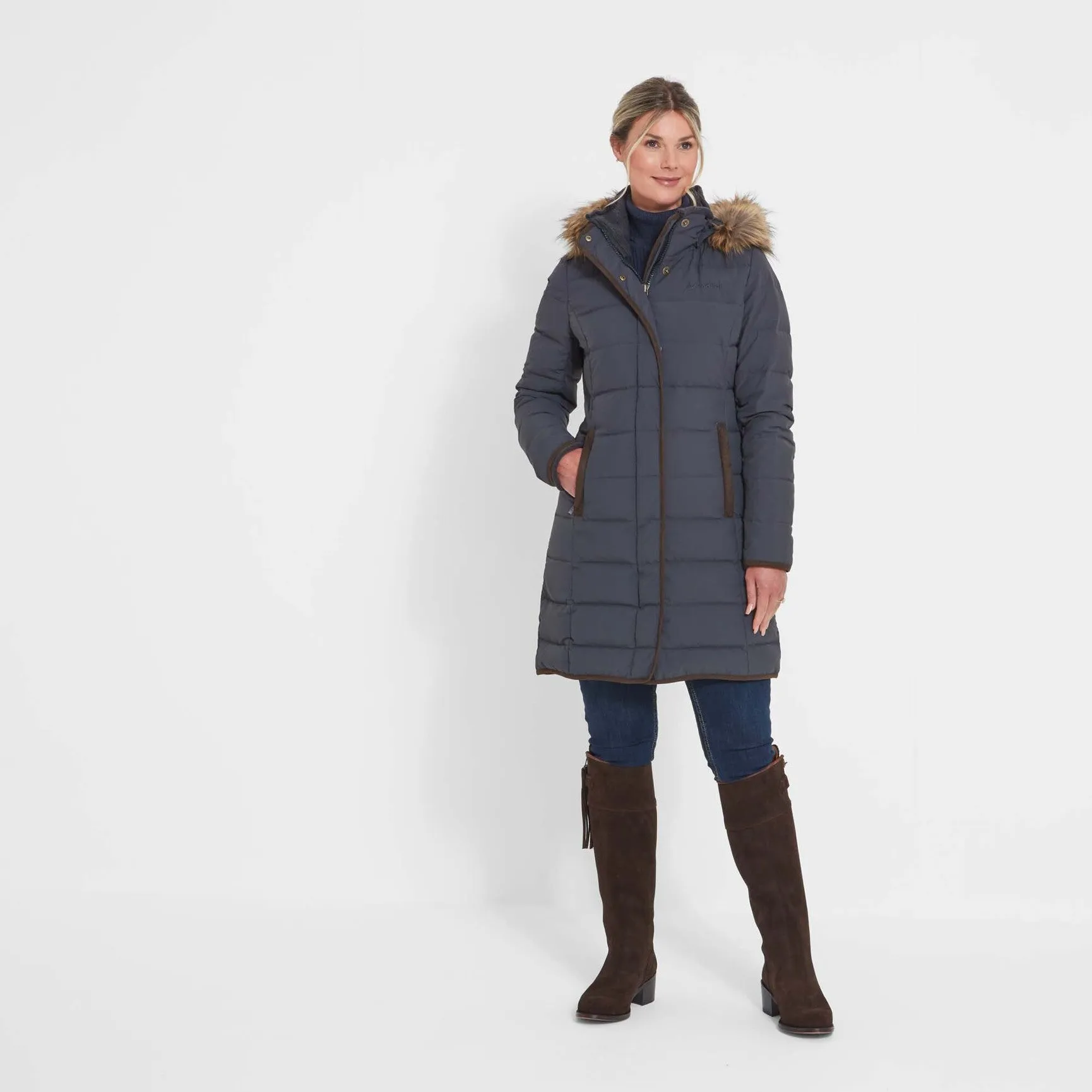 Schoffel Womens Mayfair II Luxurious Down Coat - Elegant Winter Outerwear for Ultimate Warmth and Style