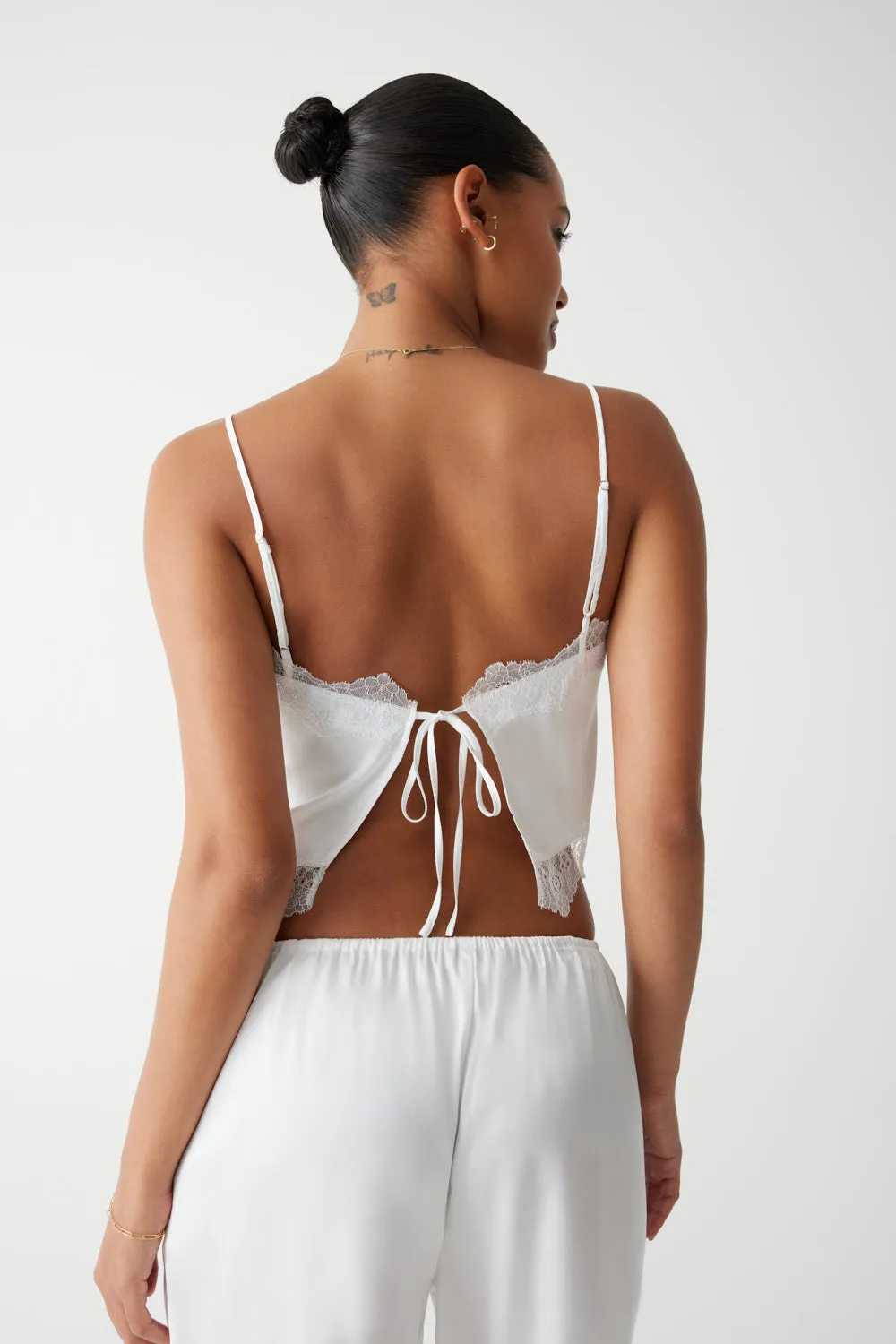 Snuggle Satin Camisole - White