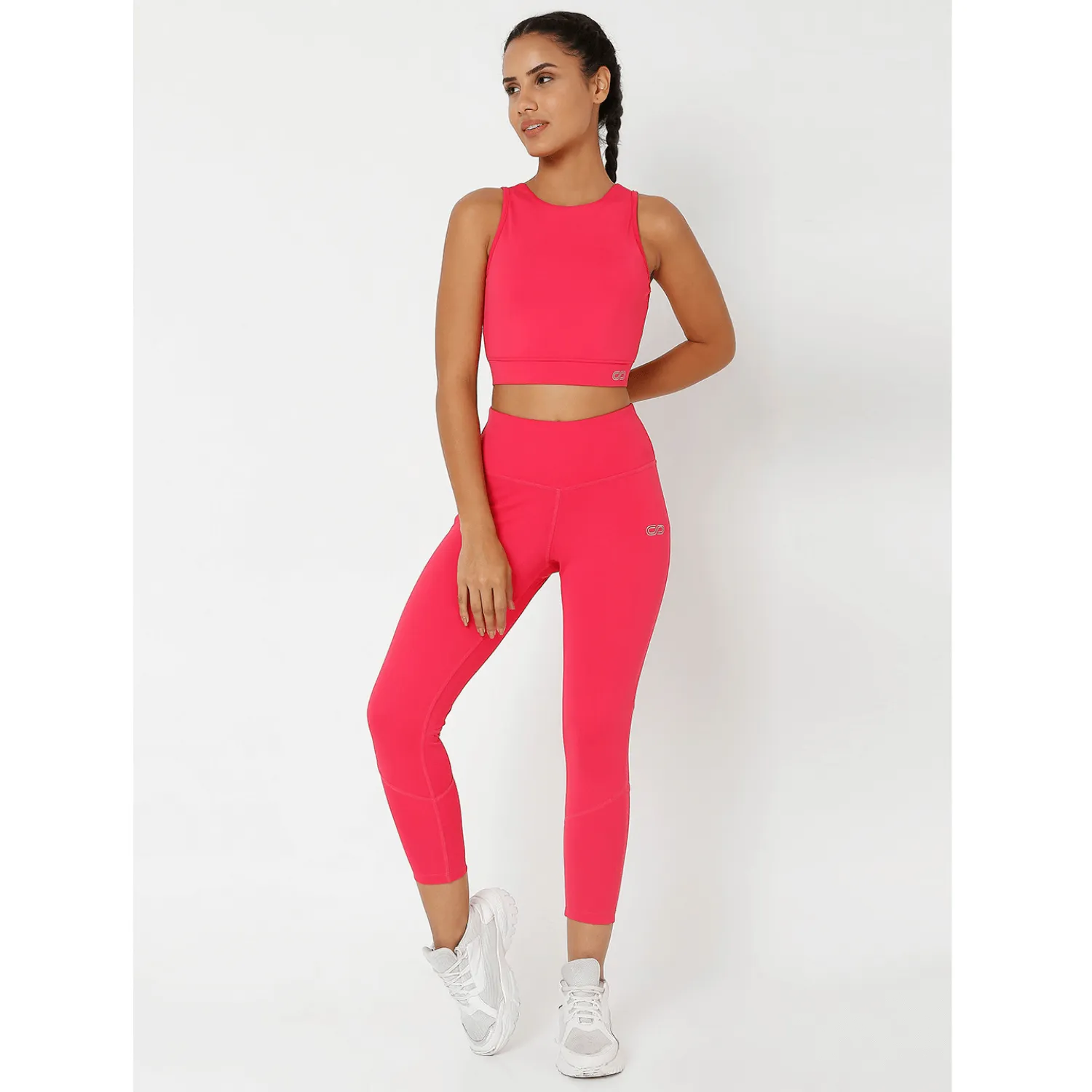 Sparkling Cosmo Cross back Crop Top & 7/8 Leggings