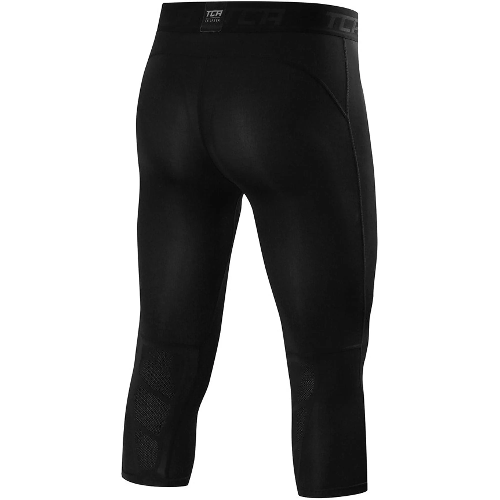 TCA FX Laser Compression Mens 3/4 Capri Running Tights - Black